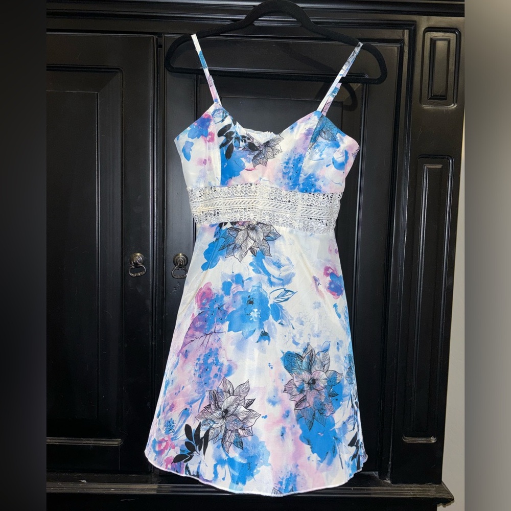 Blue and white sundress